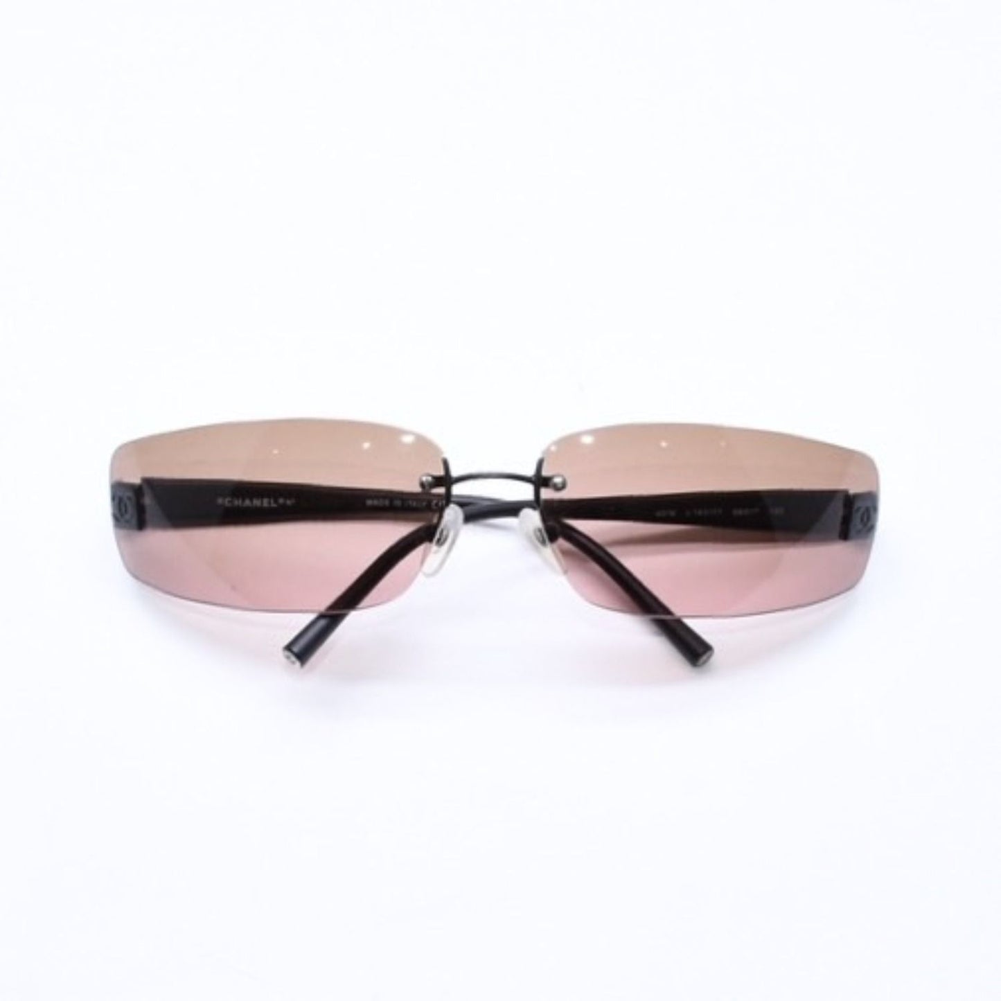 Chanel Rimless Sunglasses Eyewear CC Logo Matte Black Brown — view 2
