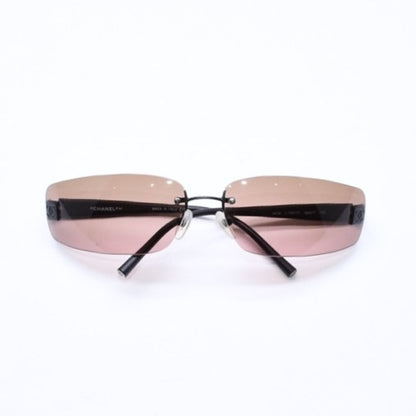 Chanel Rimless Sunglasses Eyewear CC Logo Matte Black Brown — view 2