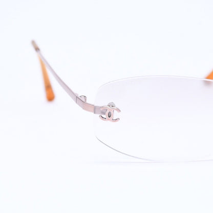 Chanel Rimless Side CC Logo Sunglasses Gradient Lens Silver Frame Eyewear — view 8