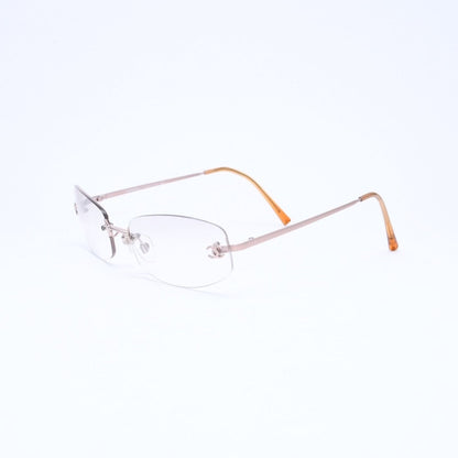 Chanel Rimless Side CC Logo Sunglasses Gradient Lens Silver Frame Eyewear — view 3