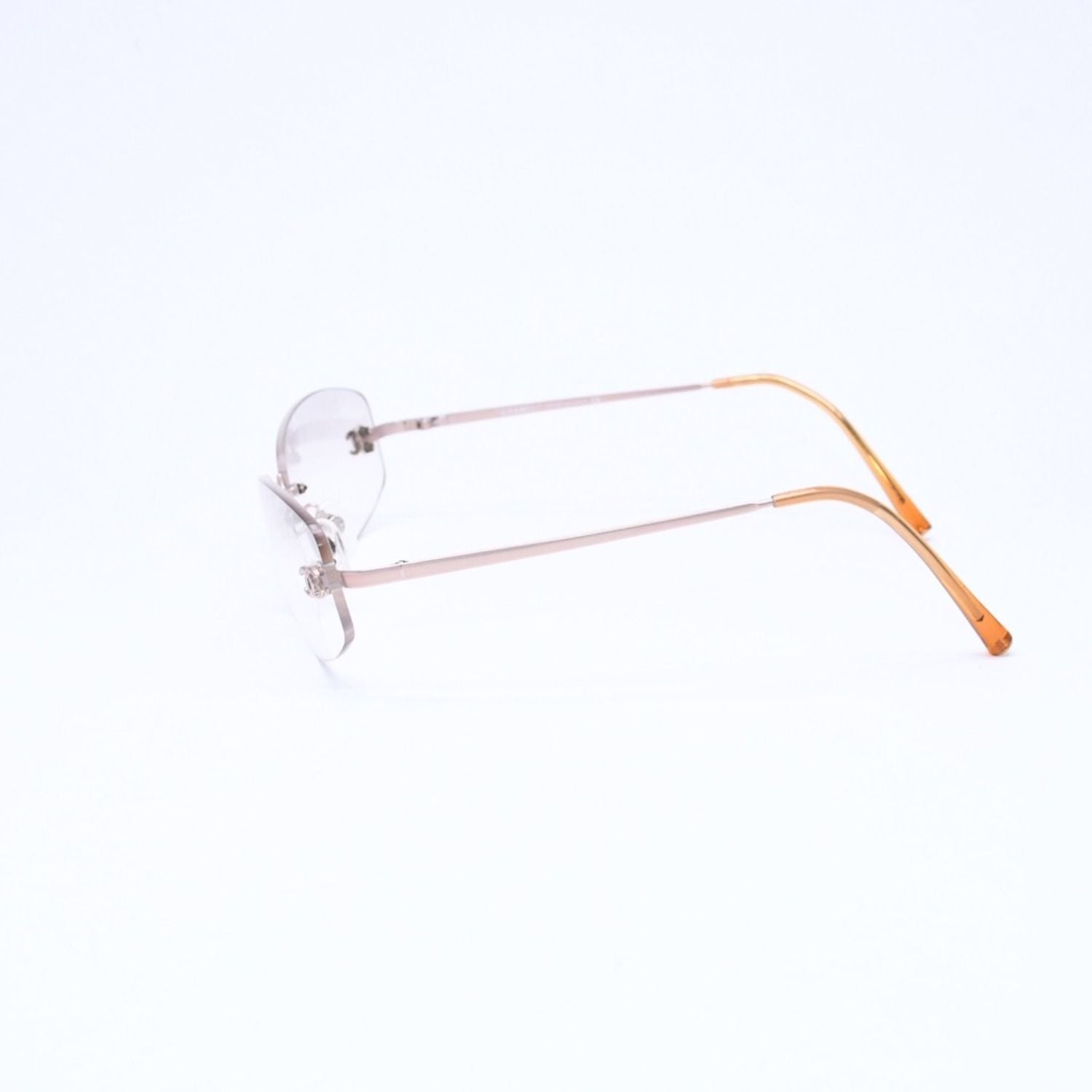 Chanel Rimless Side CC Logo Sunglasses Gradient Lens Silver Frame Eyewear — view 6