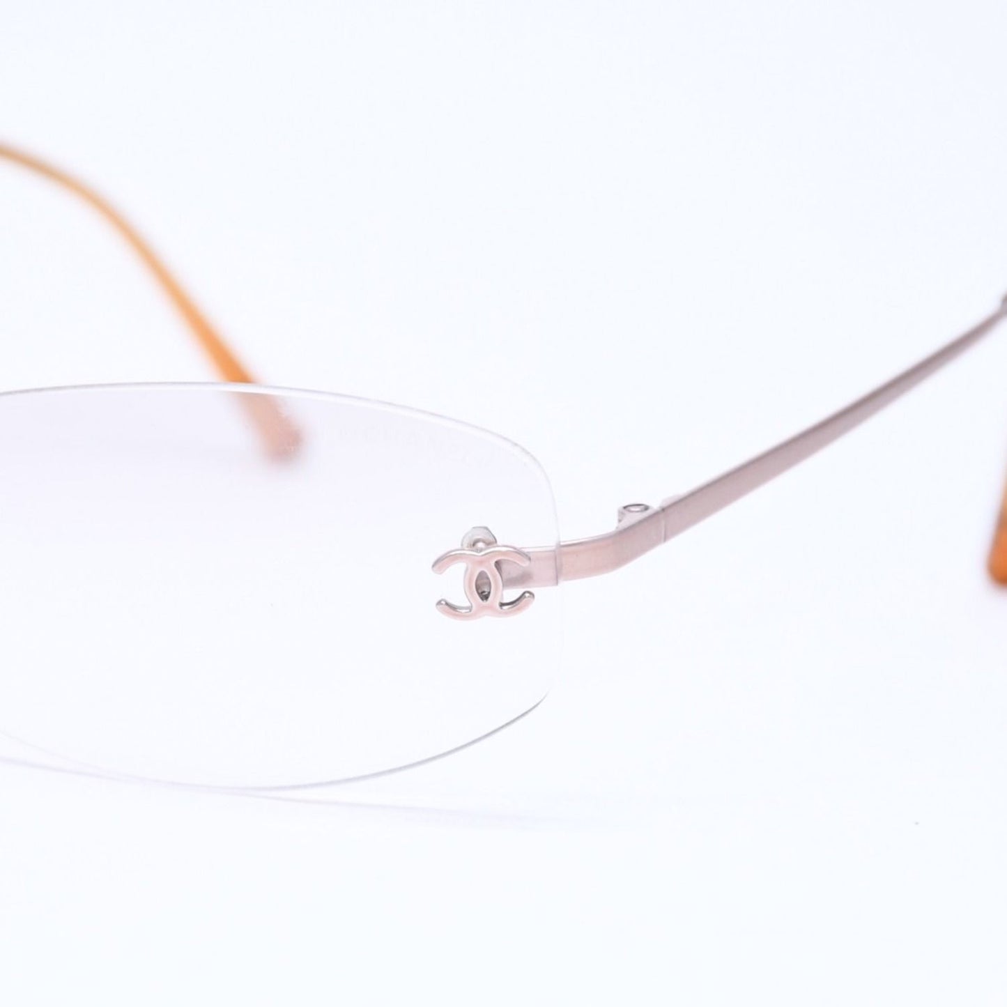 Chanel Rimless Side CC Logo Sunglasses Gradient Lens Silver Frame Eyewear — view 7