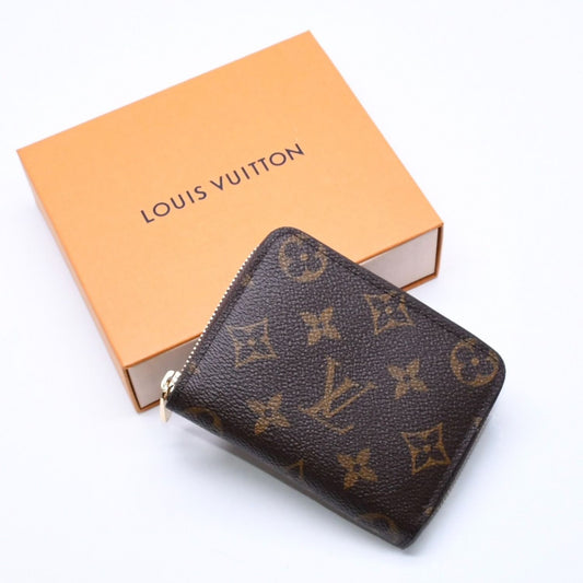 Louis Vuitton Zippy Coin Purse Monogram Canvas Mini Wallet Brown Gold