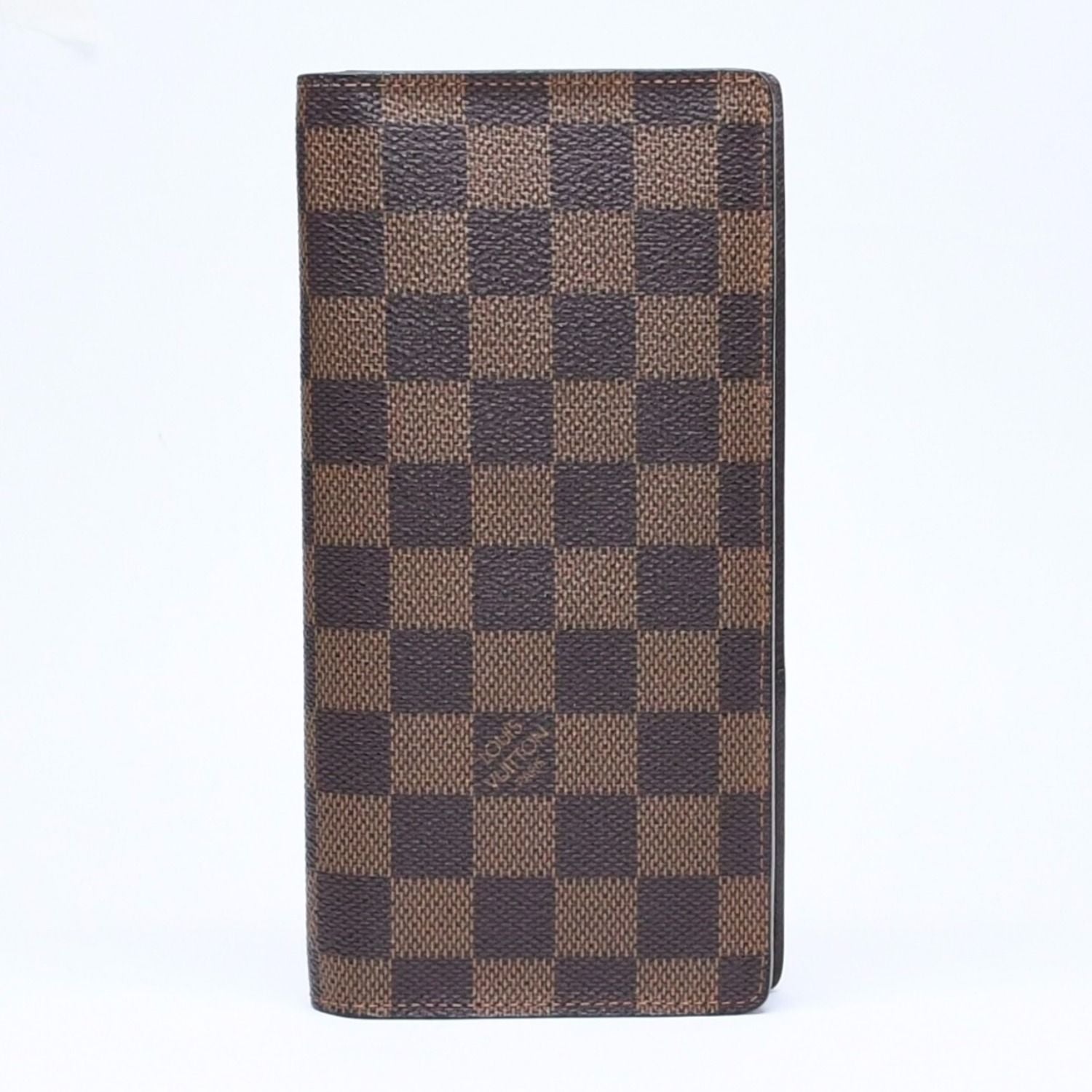 Louis Vuitton Damier Portefeuille Brazza Wallet Leather Brown Gold — view 2