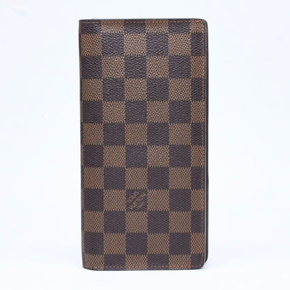 Louis Vuitton Damier Portefeuille Brazza Wallet Leather Brown Gold — view 2