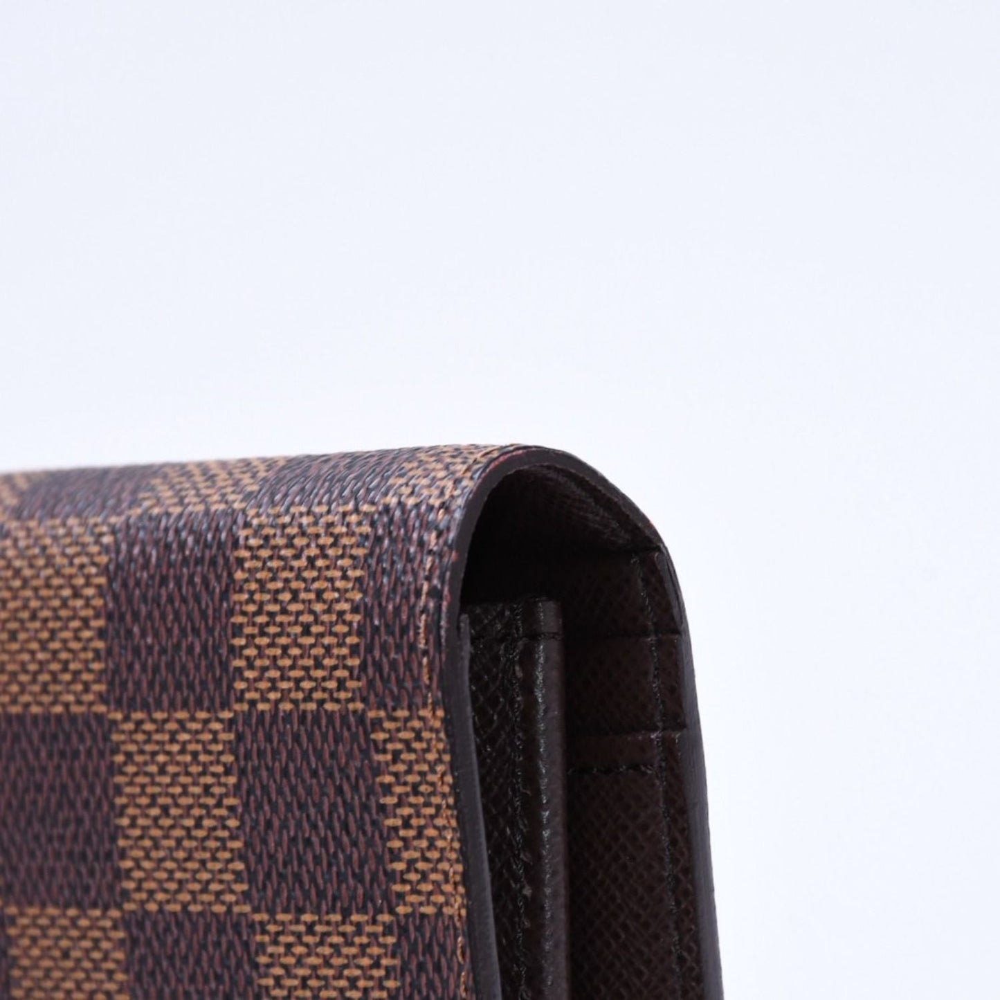 Louis Vuitton Damier Portefeuille Brazza Wallet Leather Brown Gold — view 4