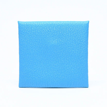 Hermes Bastia Coin Purse Wallet New Blue Jean Chevre — view 2
