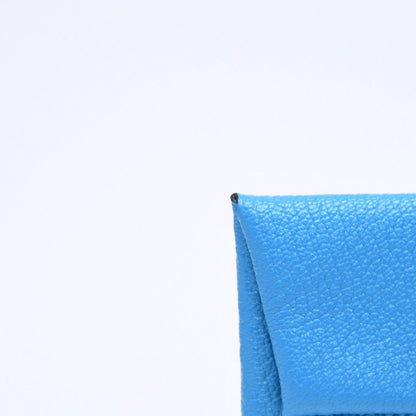 Hermes Bastia Coin Purse Wallet New Blue Jean Chevre — view 5
