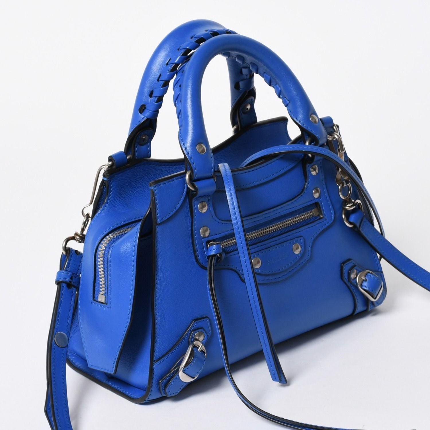 Balenciaga 2-Way Shoulder Bag Neo Classic Mini City Blue Silver — view 3