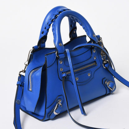 Balenciaga 2-Way Shoulder Bag Neo Classic Mini City Blue Silver — view 3