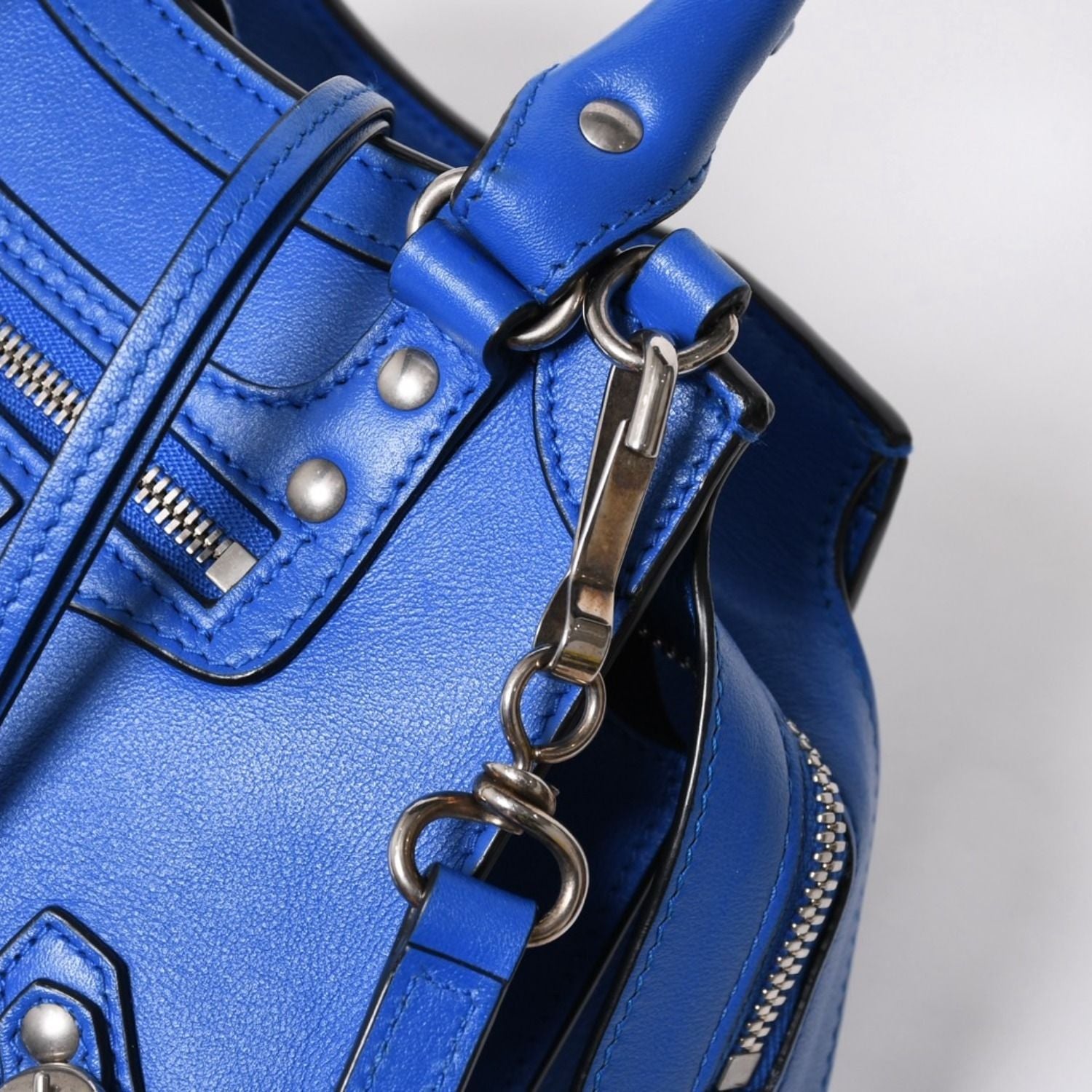 Balenciaga 2-Way Shoulder Bag Neo Classic Mini City Blue Silver — view 8