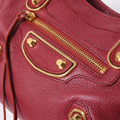 Balenciaga Classic Metallic Edge Mini City 2-Way Shoulder Bag Bordeaux Gold — view 7