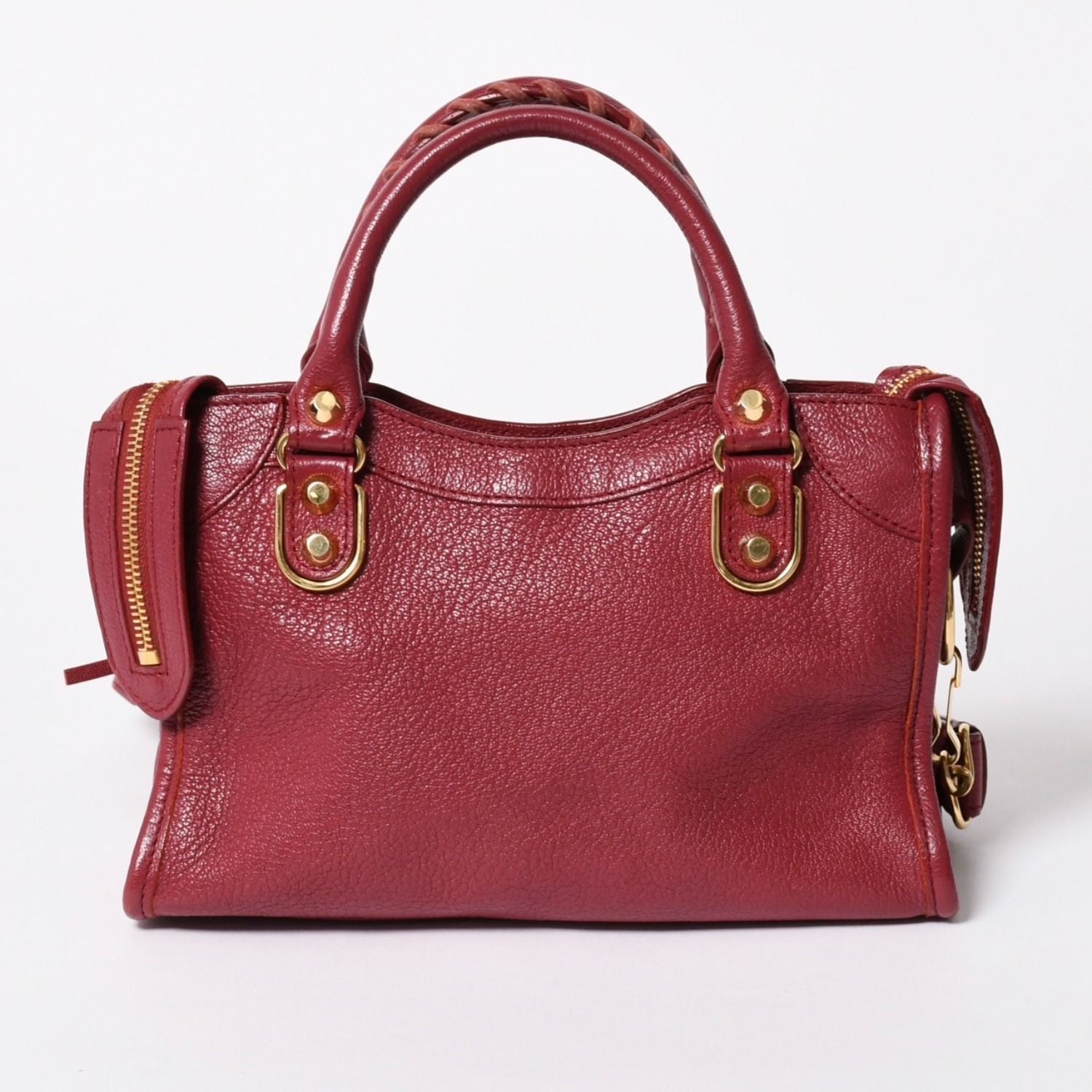 Balenciaga Classic Metallic Edge Mini City 2-Way Shoulder Bag Bordeaux Gold — view 2