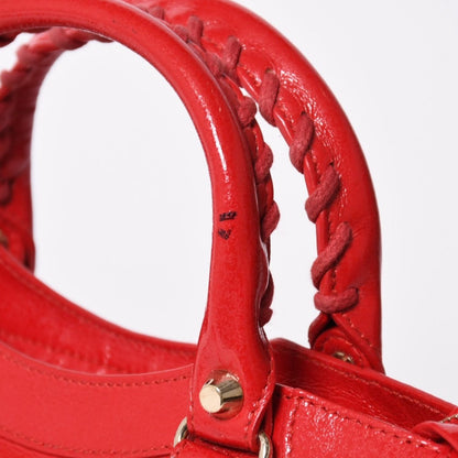 Balenciaga Classic Mini City 2-Way Shoulder Bag Red Gold — view 7
