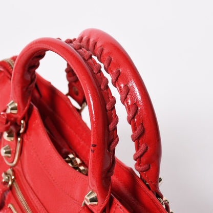 Balenciaga Classic Mini City 2-Way Shoulder Bag Red Gold — view 6