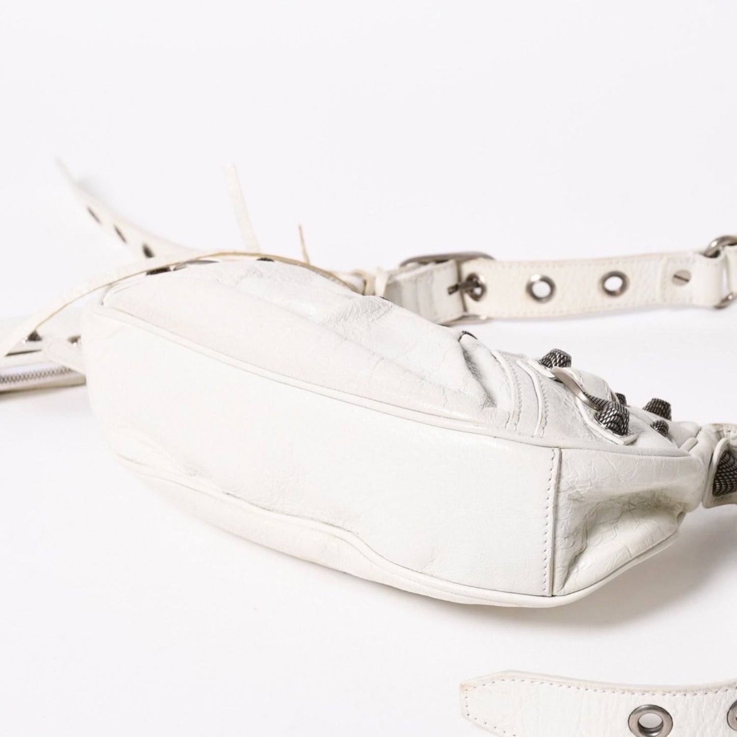 Balenciaga Shoulder Bag le Cagole White Ivory Leather — view 7