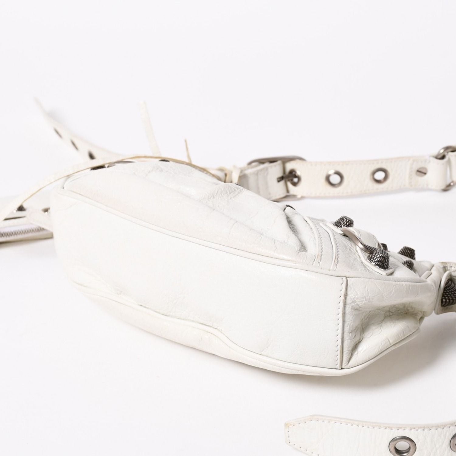 Balenciaga Shoulder Bag le Cagole White Ivory Leather — view 7