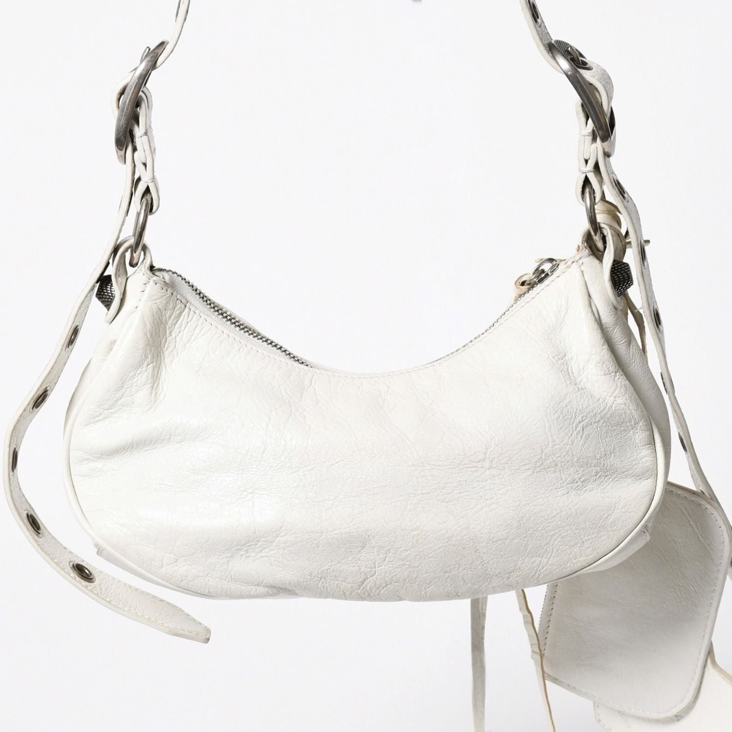 Balenciaga Shoulder Bag le Cagole White Ivory Leather — view 3