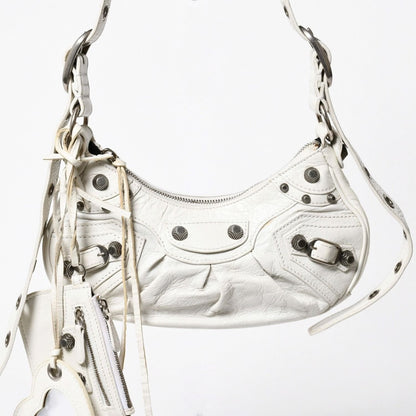 Balenciaga Shoulder Bag le Cagole White Ivory Leather — view 2