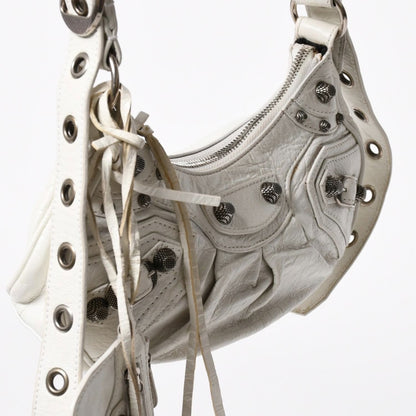 Balenciaga Shoulder Bag le Cagole White Ivory Leather — view 4