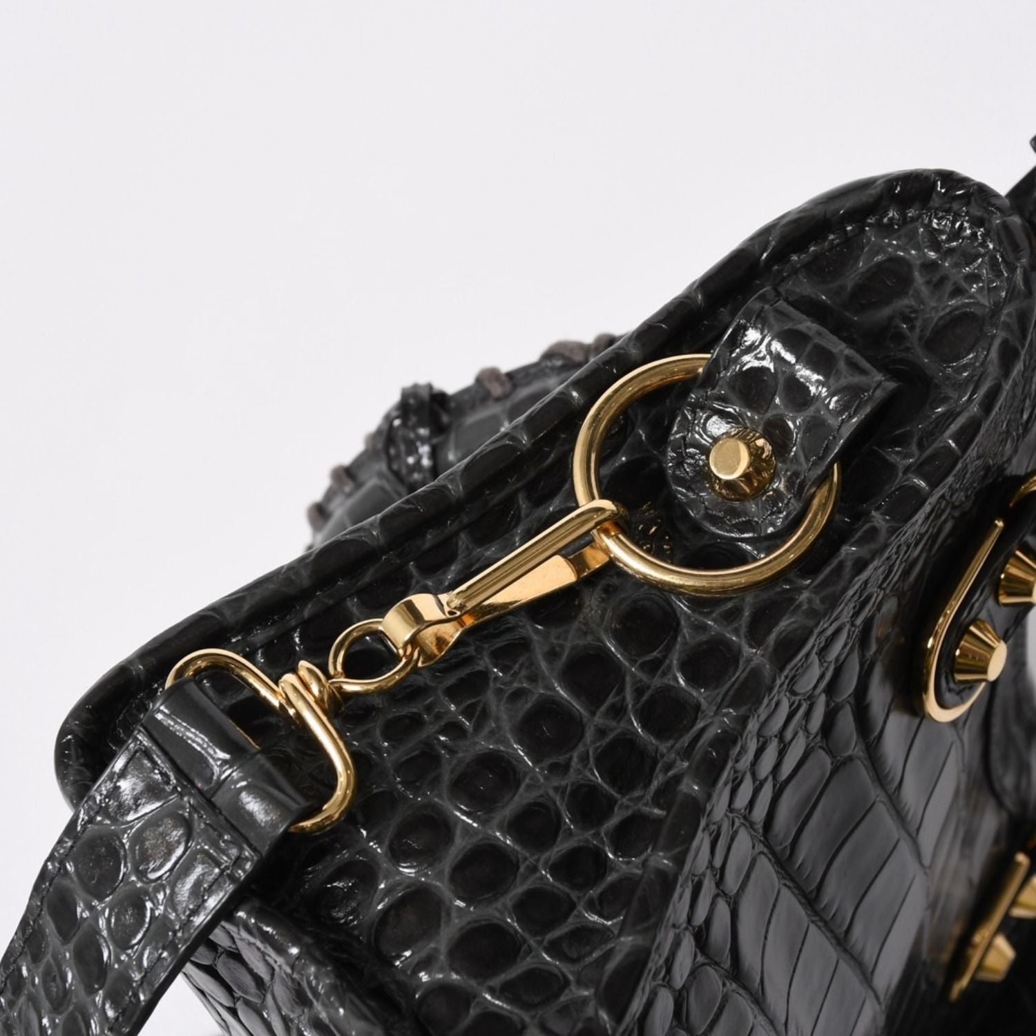 Balenciaga Classic Metal Edge City 2-Way Shoulder Bag Gray Gold — view 8