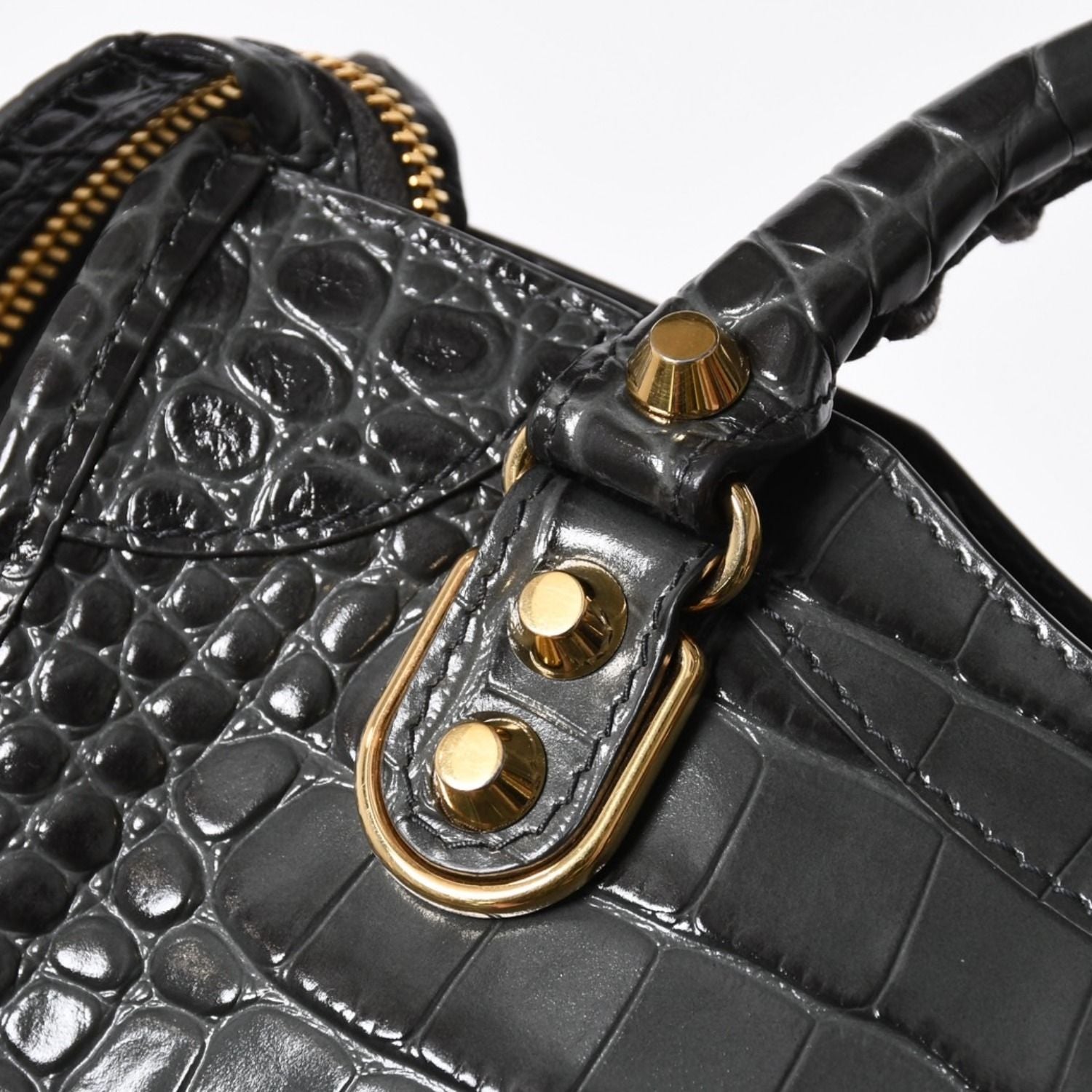 Balenciaga Classic Metal Edge City 2-Way Shoulder Bag Gray Gold — view 5