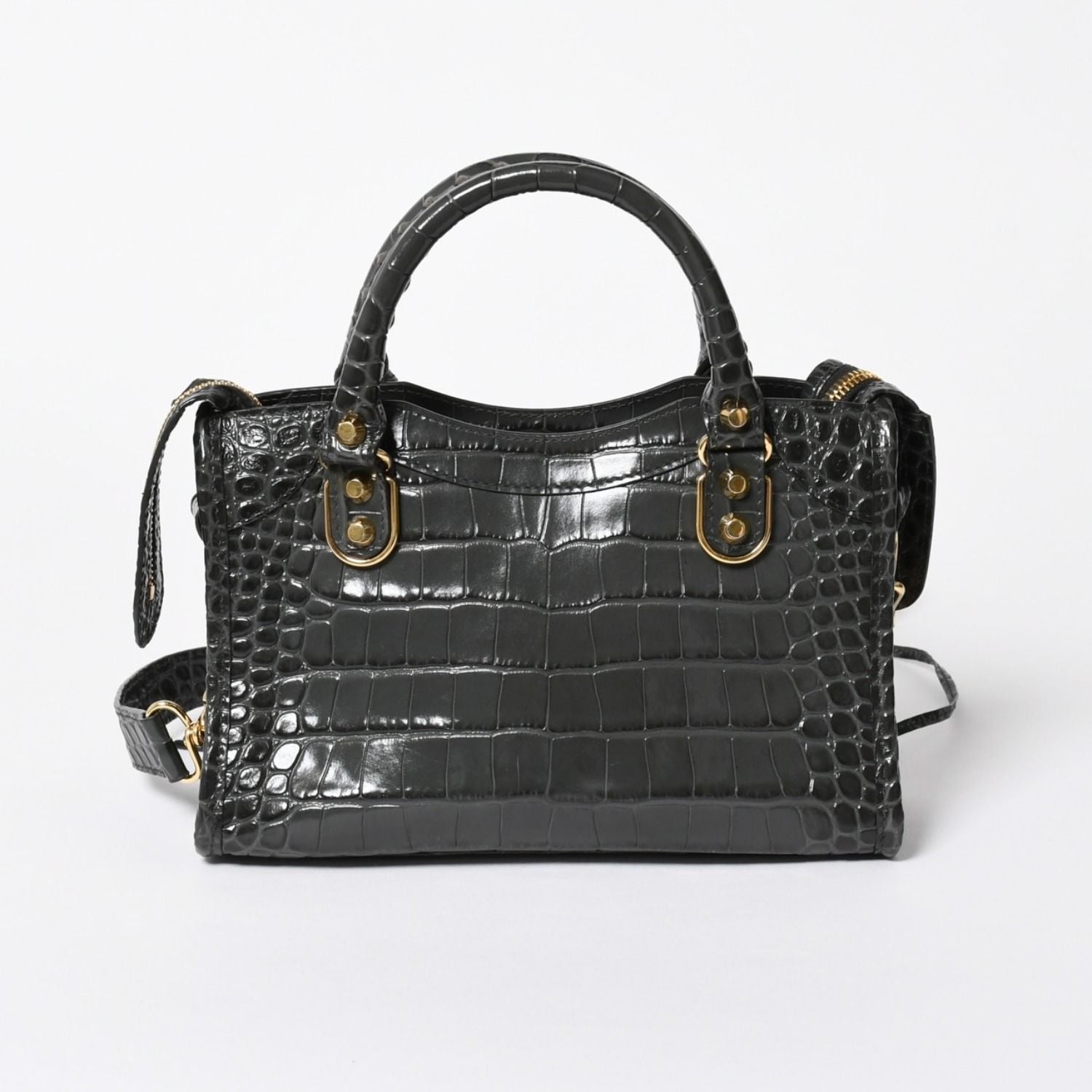 Balenciaga Classic Metal Edge City 2-Way Shoulder Bag Gray Gold — view 2