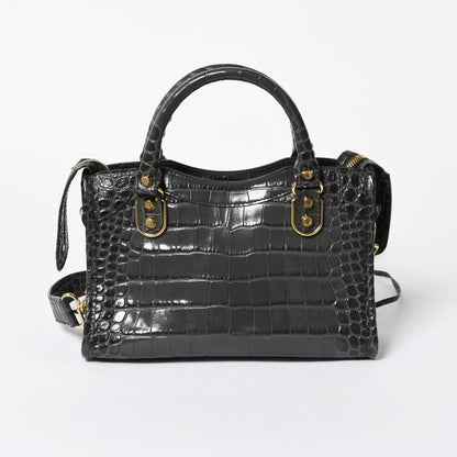 Balenciaga Classic Metal Edge City 2-Way Shoulder Bag Gray Gold — view 2