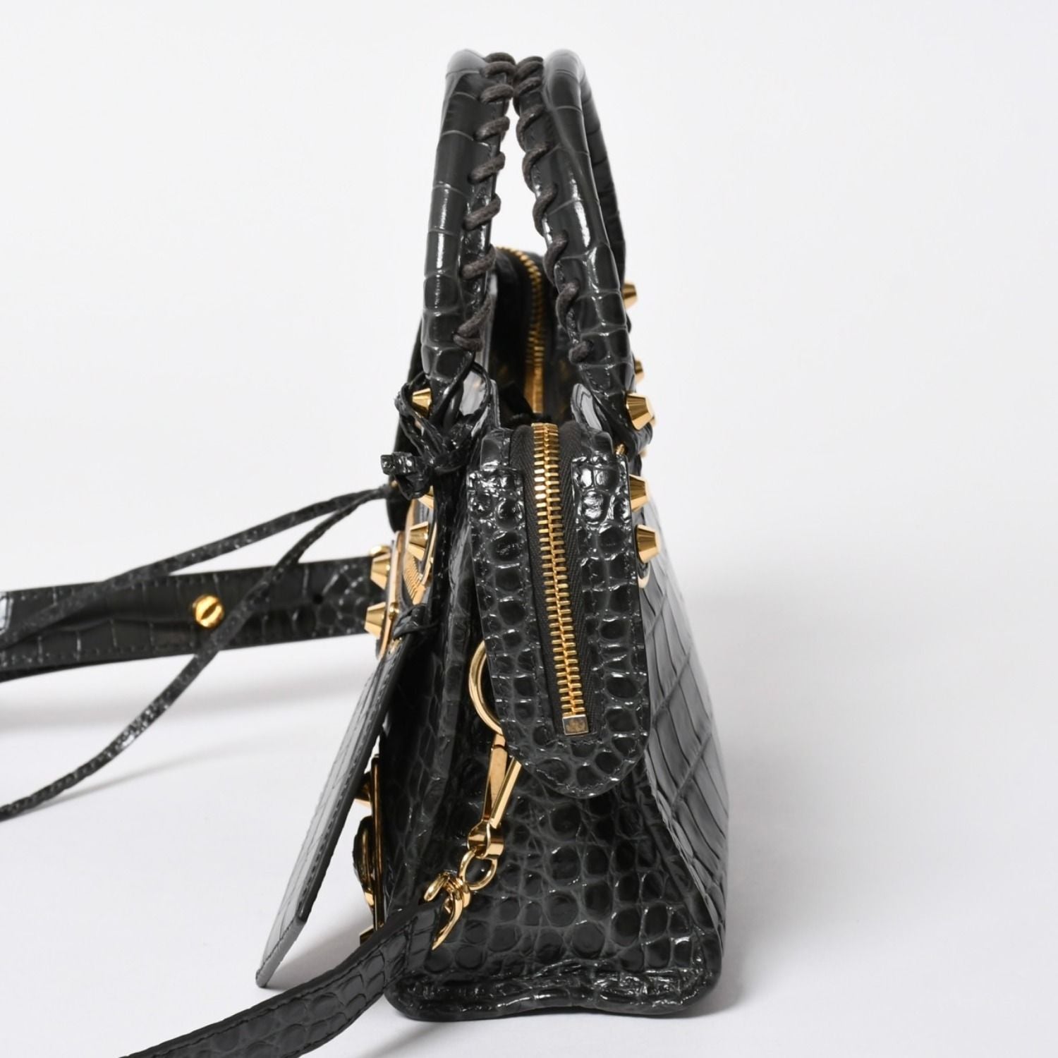Balenciaga Classic Metal Edge City 2-Way Shoulder Bag Gray Gold — view 4
