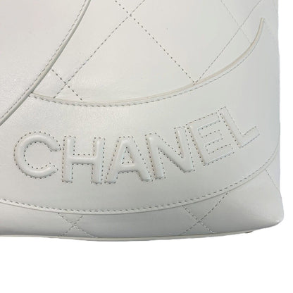 Chanel Maxi Shopping Quilted White Large Tote Bag — view 3