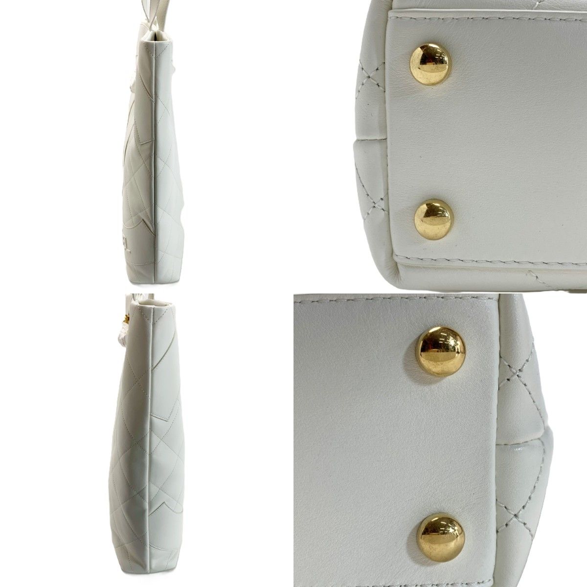 Chanel Maxi Shopping Quilted White Large Tote Bag — view 8