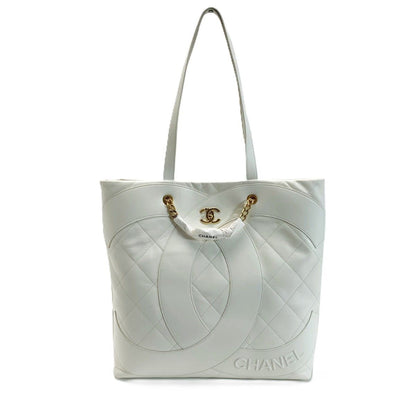 Chanel Maxi Shopping Quilted White Large Tote Bag