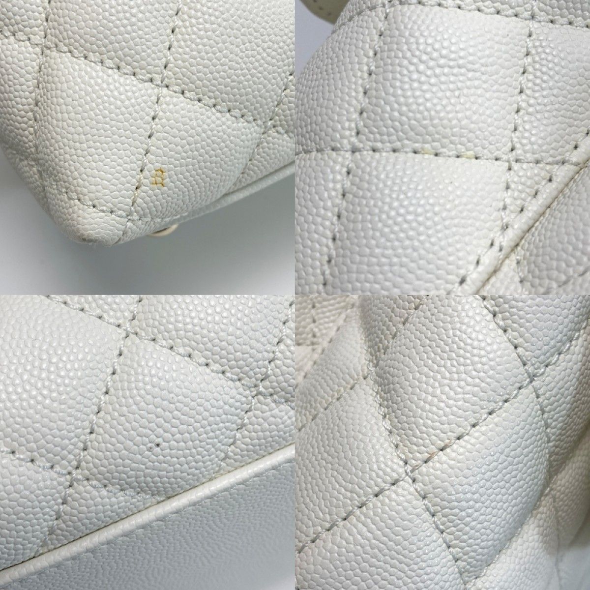 Chanel Coco Handle 29 Quilted White 2-Way Bag Caviar Leather CC Logo — view 7