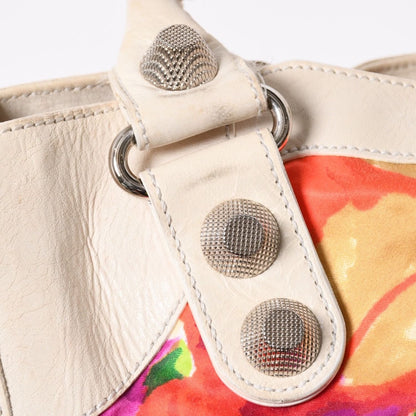 Balenciaga the Giant City Shoulder Bag Leather White Multicolor Floral Pattern — view 7