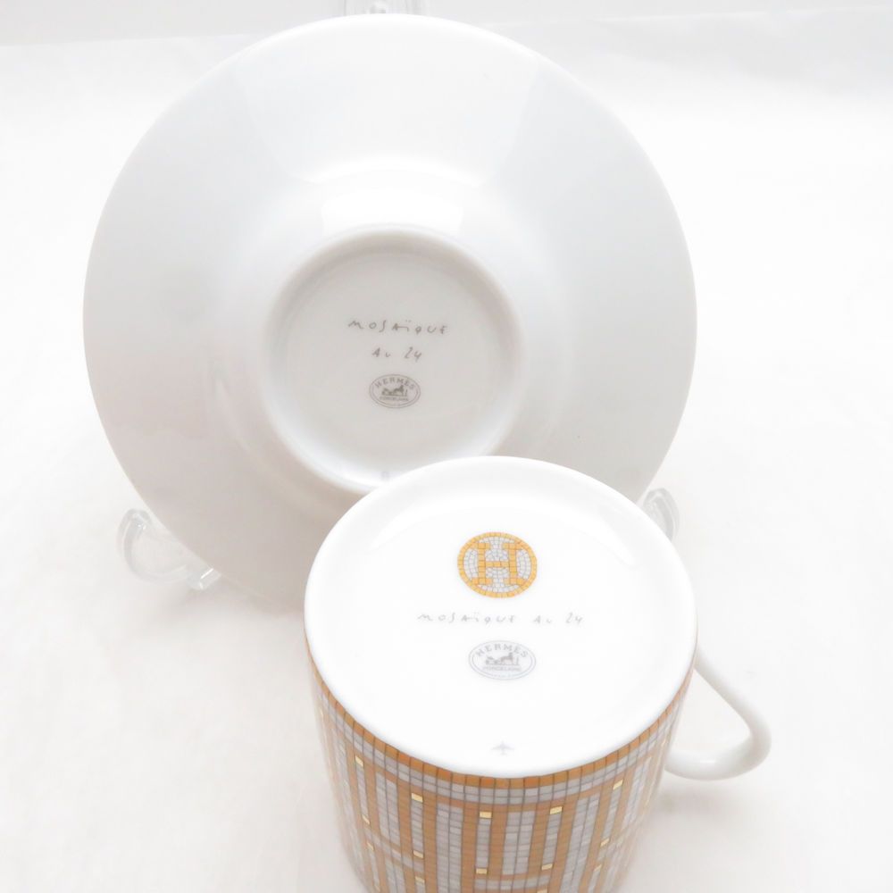 Hermes Un Mosaic 24 Coffee Cup & Saucer — view 5