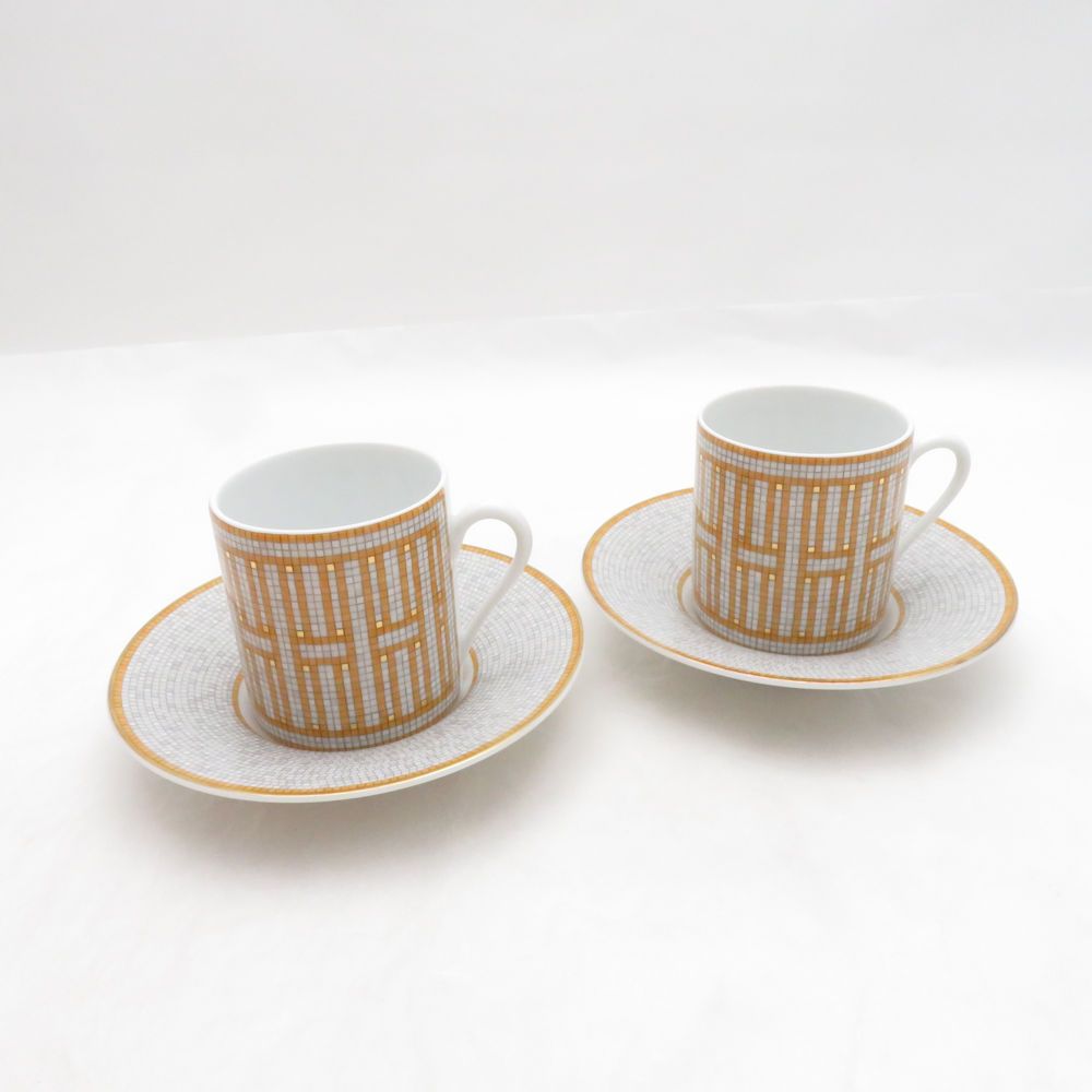 Hermes Un Mosaic 24 Coffee Cup & Saucer — view 2