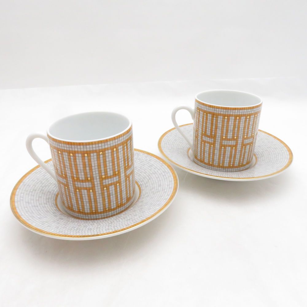 Hermes Un Mosaic 24 Coffee Cup & Saucer — view 3