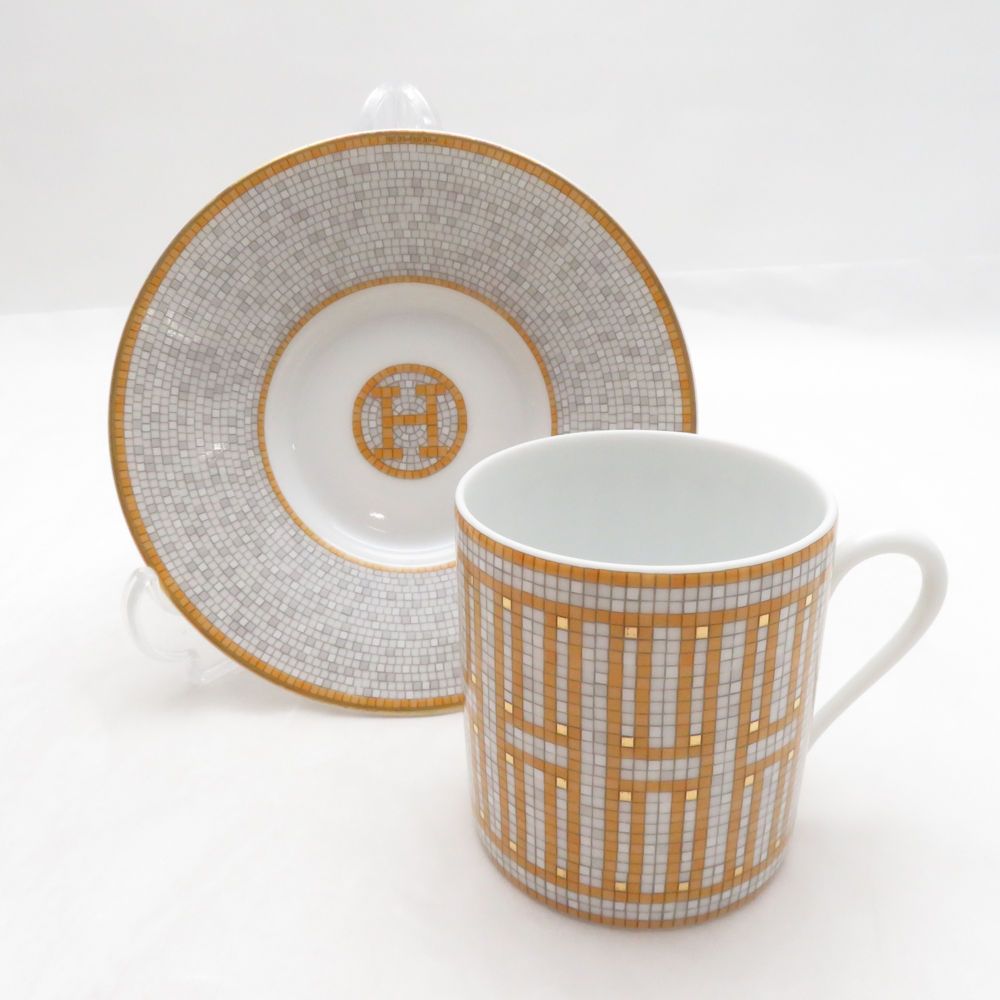 Hermes Un Mosaic 24 Coffee Cup & Saucer — view 4