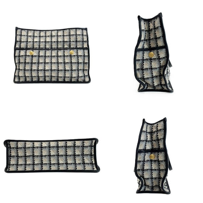 Chanel Tote Bag Tweed Model Black White — view 2