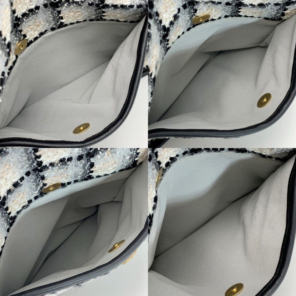 Chanel Tote Bag Tweed Model Black White — view 3