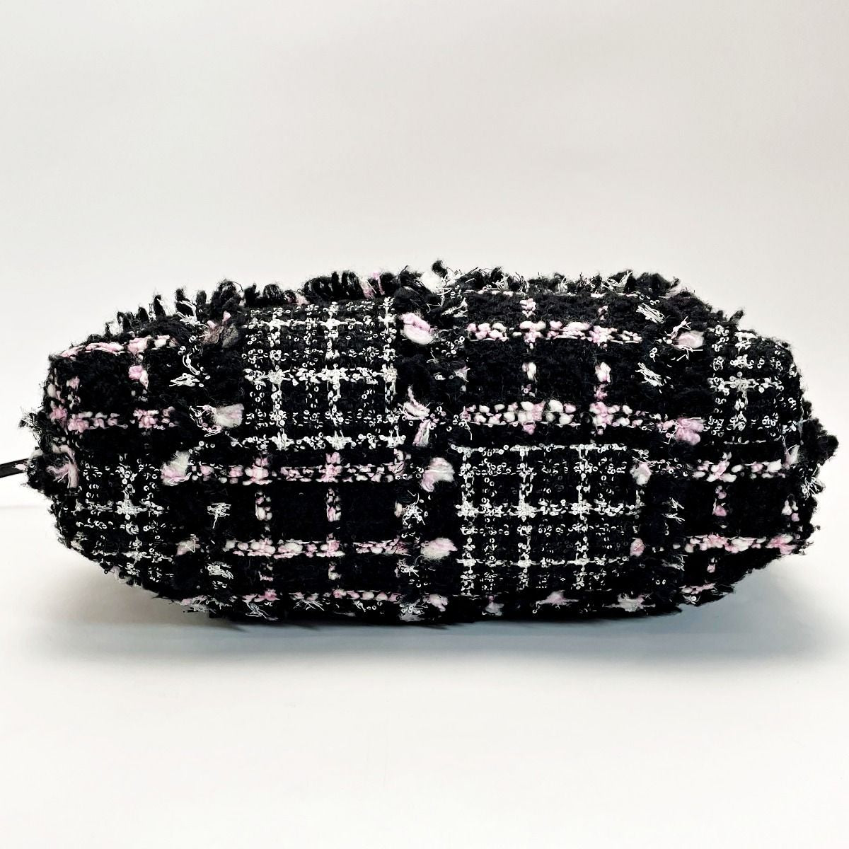Chanel 22 Black Pink Shoulder Bag Tweed Silver — view 2