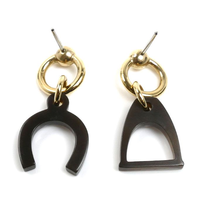 Hermes Buffalo Horn Amulette Equestre Earrings — view 3