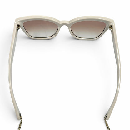 Chanel CC Logo Ball Chain Sunglasses Light Beige Eyewear — view 6