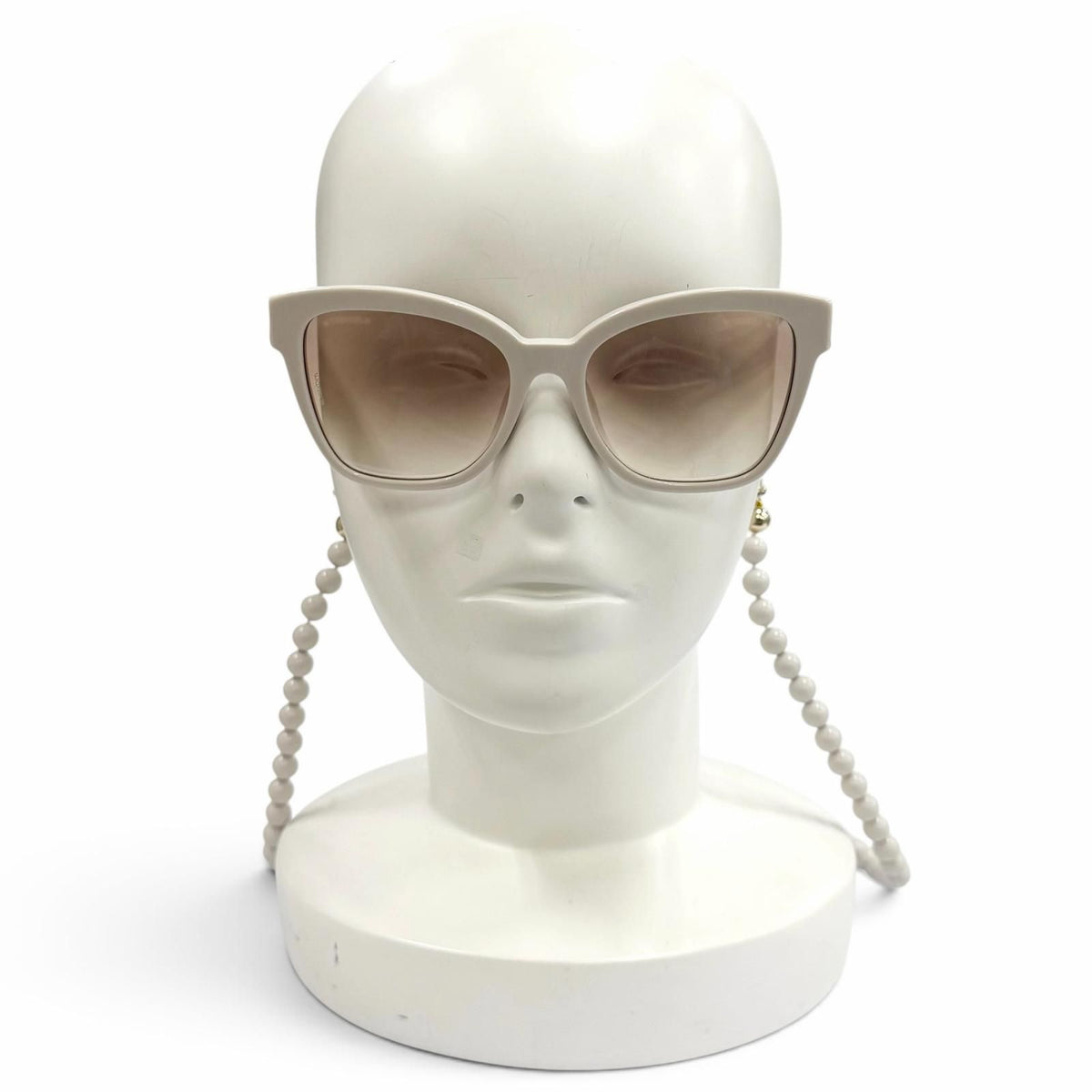 Chanel CC Logo Ball Chain Sunglasses Light Beige Eyewear — view 2