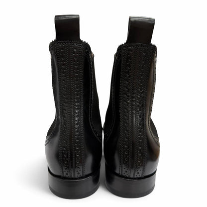 Dolce & Gabbana Leather Perforation Side Gore Chelsea Boots Ankle 6.5 — view 4