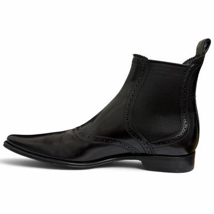 Dolce & Gabbana Leather Perforation Side Gore Chelsea Boots Ankle 6.5 — view 6