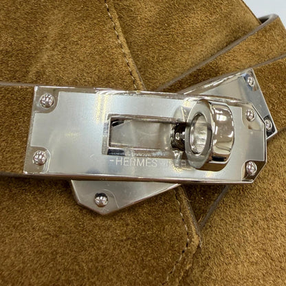 Hermes Veo Silver Kelly Buckle Shearling Short Boots Brown Box Protection — view 8
