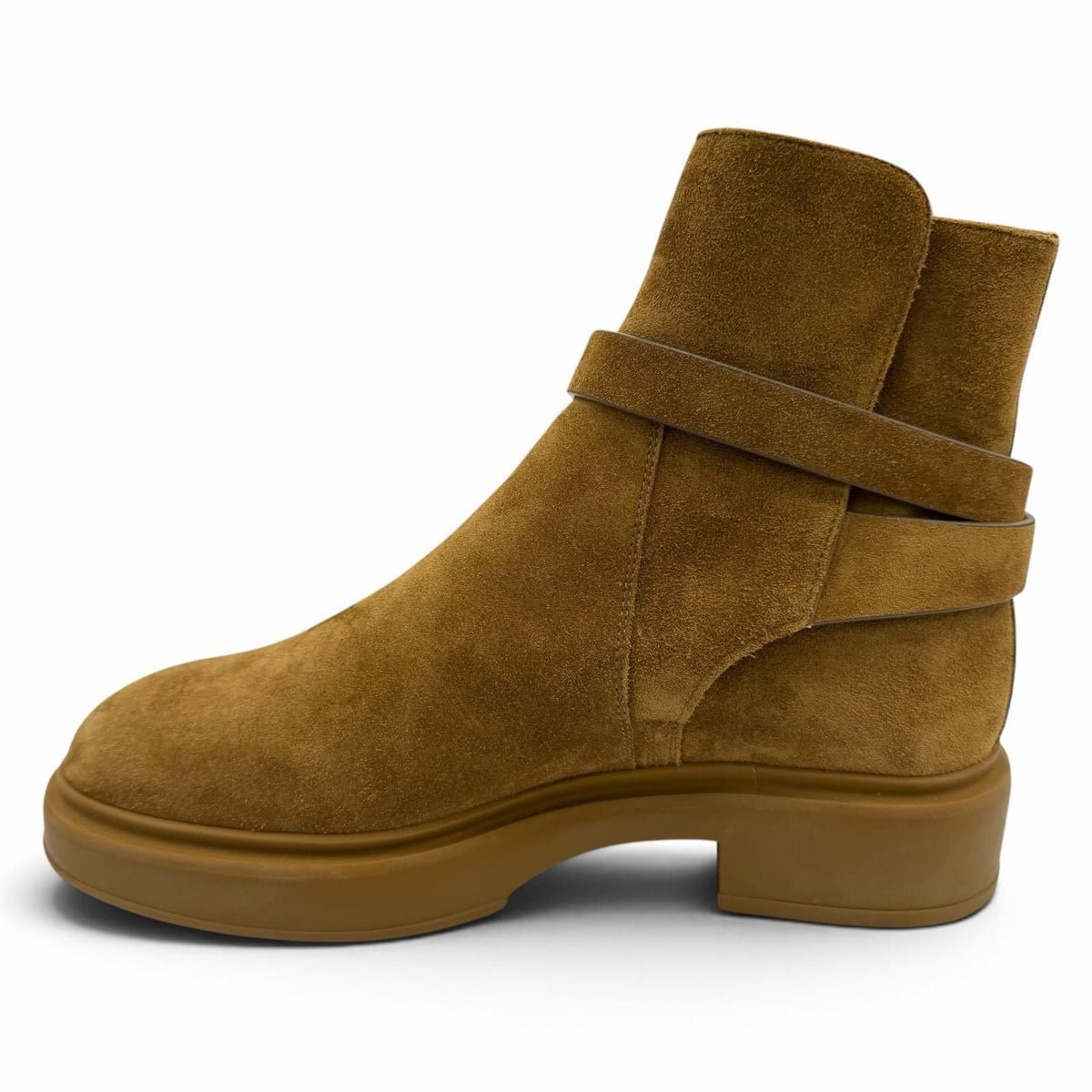 Hermes Veo Silver Kelly Buckle Shearling Short Boots Brown Box Protection — view 6