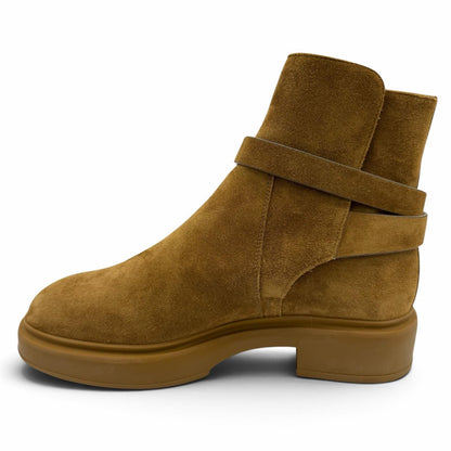Hermes Veo Silver Kelly Buckle Shearling Short Boots Brown Box Protection — view 6