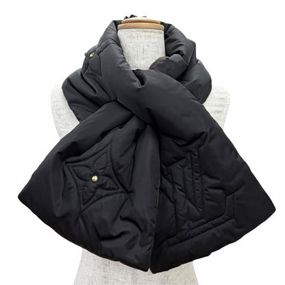 Louis Vuitton Echarpe Pillow Monogram LV Stitch Scarf Black Brown — view 3